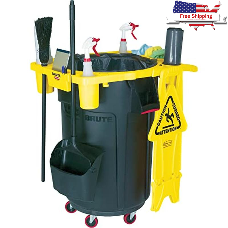 Trash Can Caddy 44G Garbage Bins Cleaning Storage Organizer Commercial New