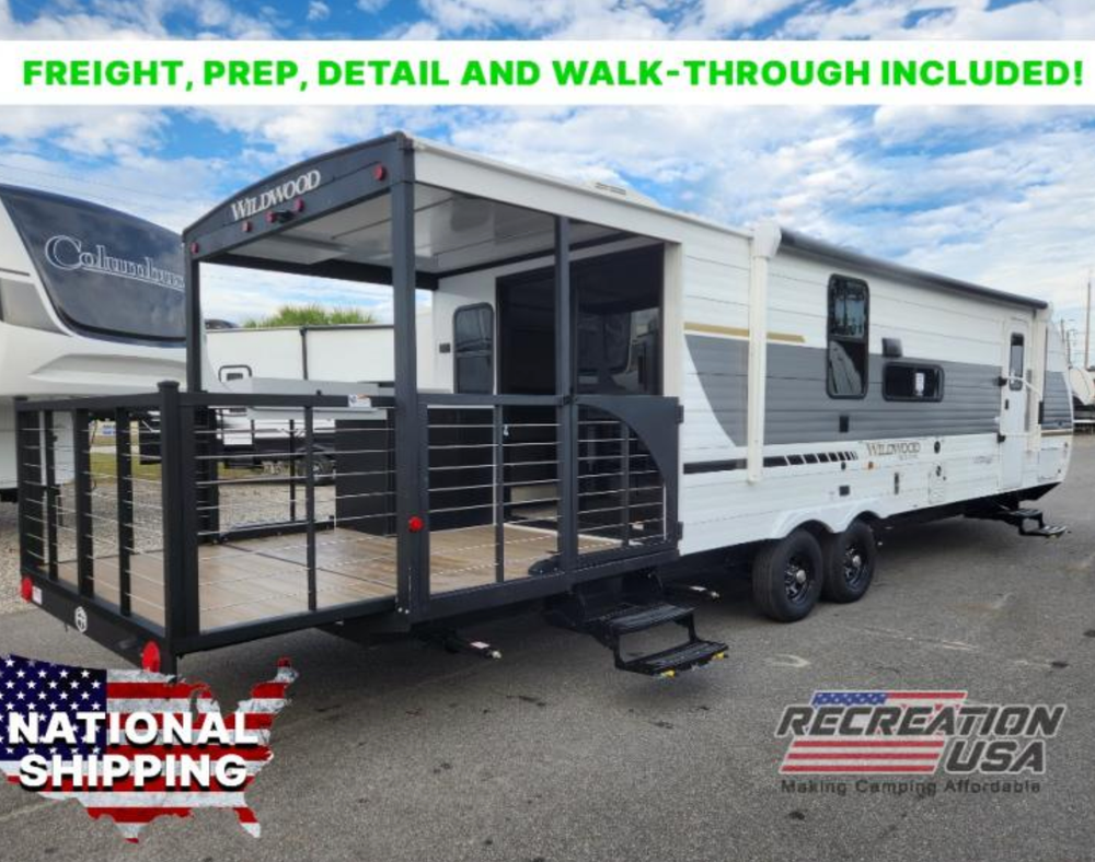 New 2025 Forest River RV Wildwood X-Lite 22VERANDA Travel Trailer Rear Deck