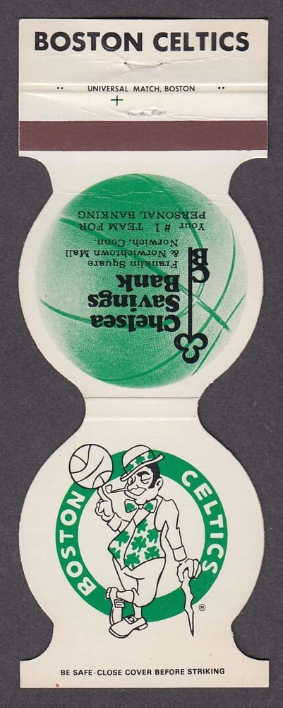 Boston Celtics 1980-1981 basketball schedule matchcover Chelsea Savings Banks