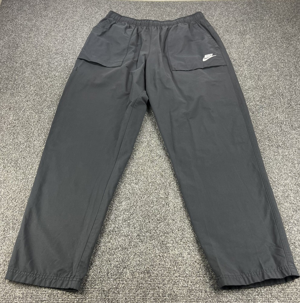 Nike Cargo Pant Men Large Black Utility Athleisure Streetwear Swoosh Gym Y2K
