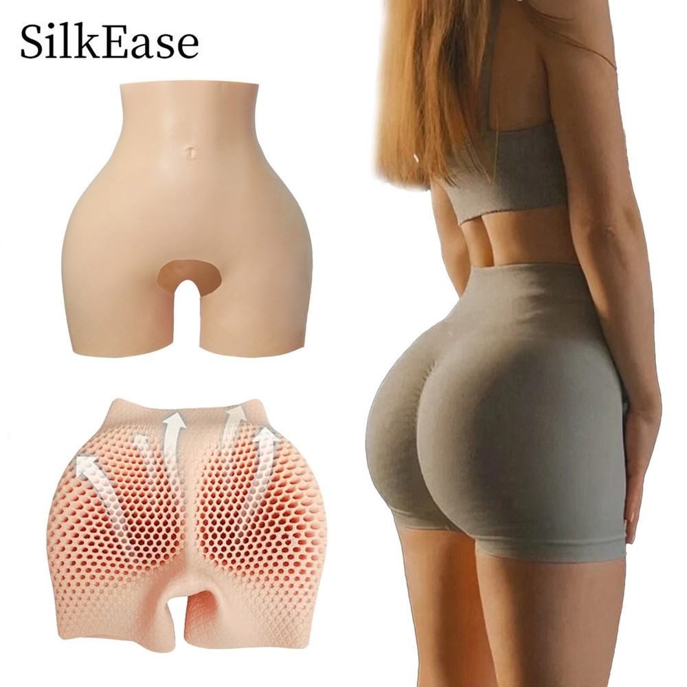 Crossdresser Realistic Silicone Panty Plump Hip Open-Crotch Pants Butt Shapewear