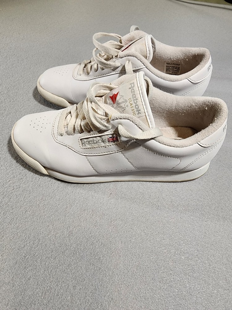 Reebok Classic Princess Shoes Womens 7.5 White Leather Retro Dance Sneakers