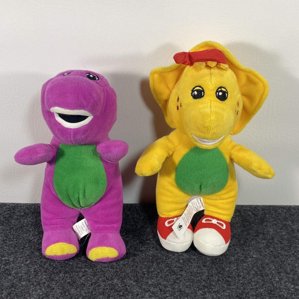Barney & Friends  BARNEY & BJ Plush Stuffed Fisher Price Vintage