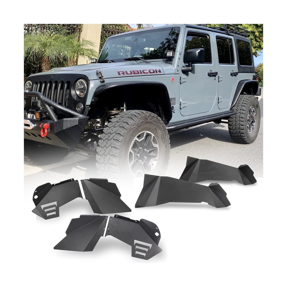 Front and Rear Inner Fender Liners for Jeep 2007-2018 Wrangler JK & JKU Unlim...