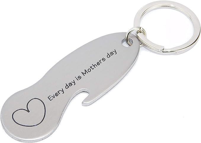 Mother Day Gift - Shopping Cart Coin Keychain with Quarter Holder Keyring-image