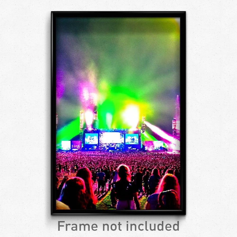 Pixel Art Poster - Big Music Festival (8 Bit Psychedelic Video Game Print)