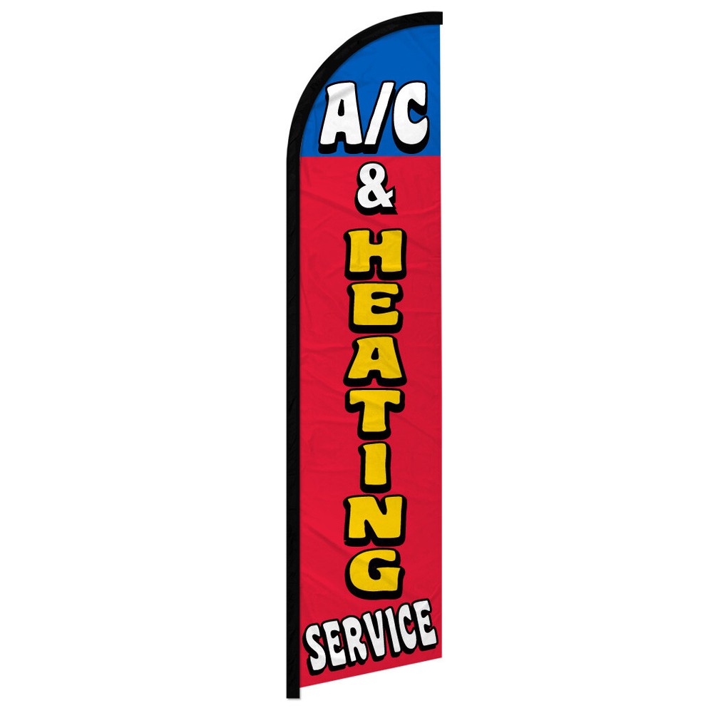 Windless Swooper Flag for AC & Heating Service and Auto Mechanic Shops – Eye-Catching Advertising Solution