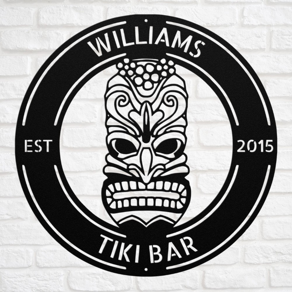 Personalized Tiki Bar Metal Sign Custom Decor Gift for Home Bar Lovers