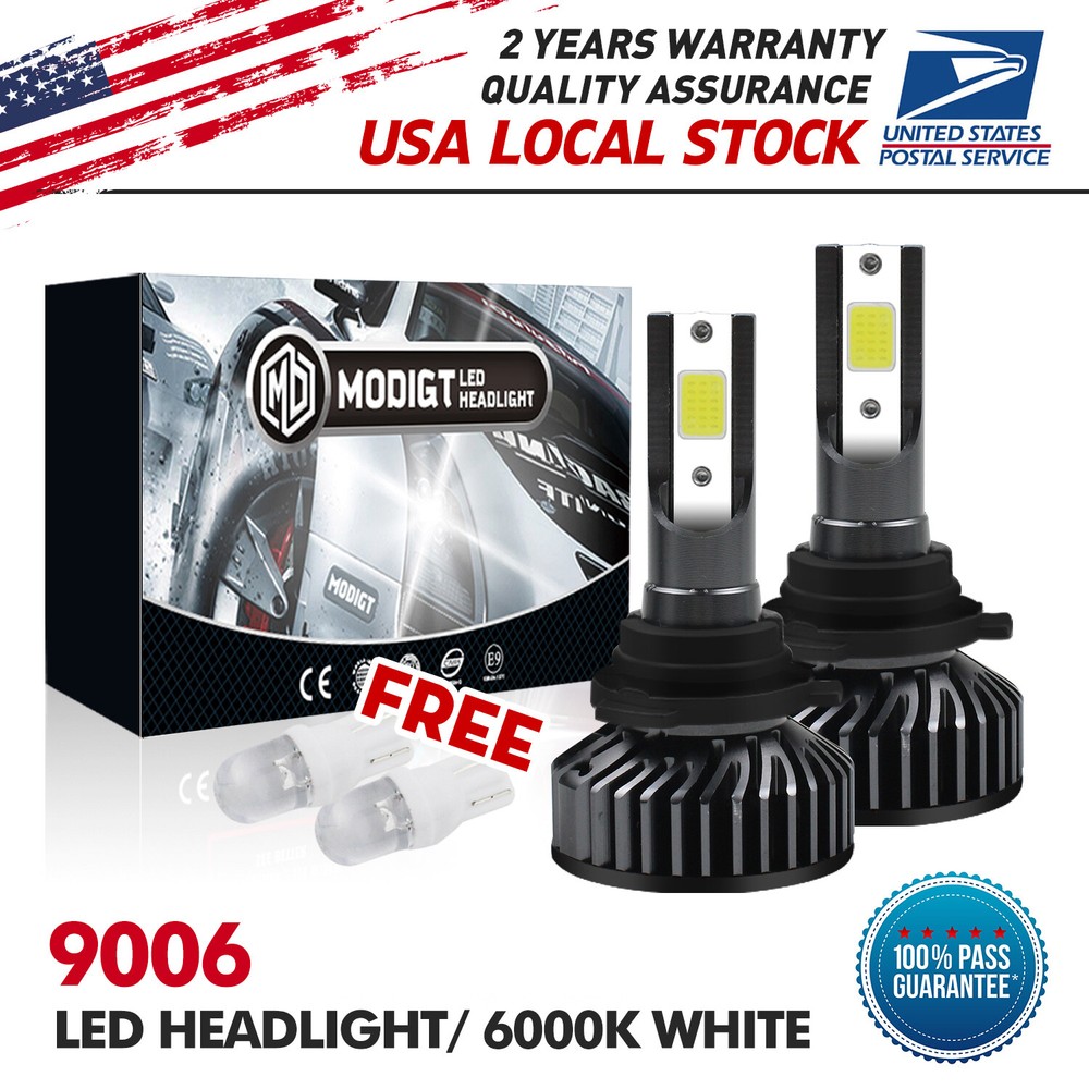 2pcs HB4  LED Headlight Hi/Low Beam Bulbs Kit Super Bright Cool White 6000K NEW