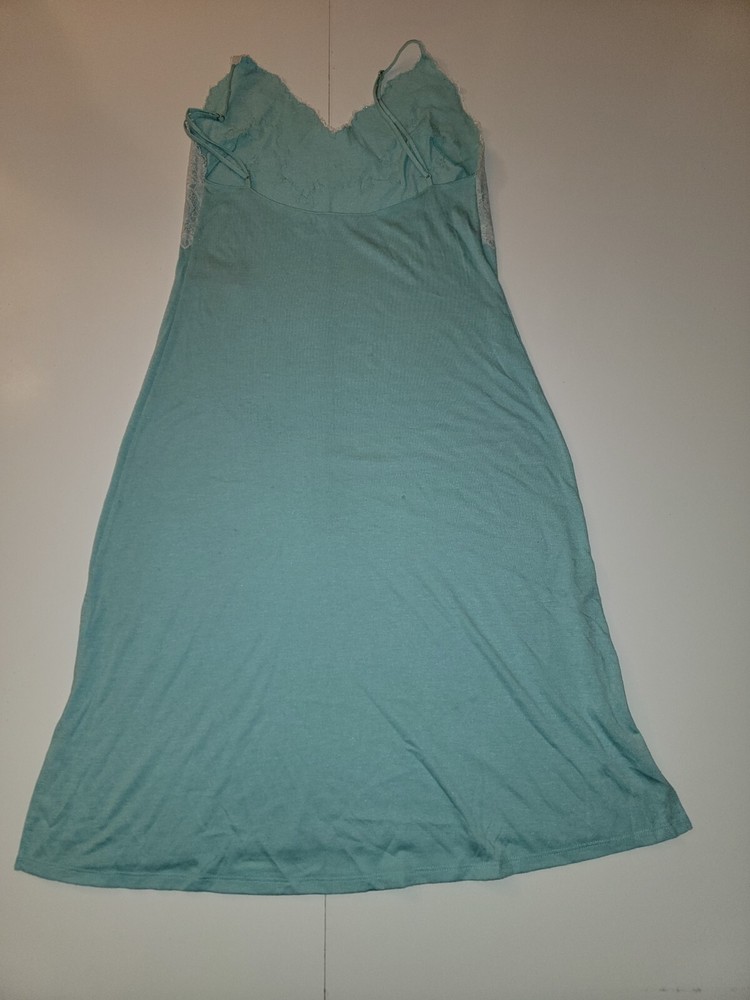 Natori Slip On Dress Spaghetti Strap Lace Light Blue Small Nightgown