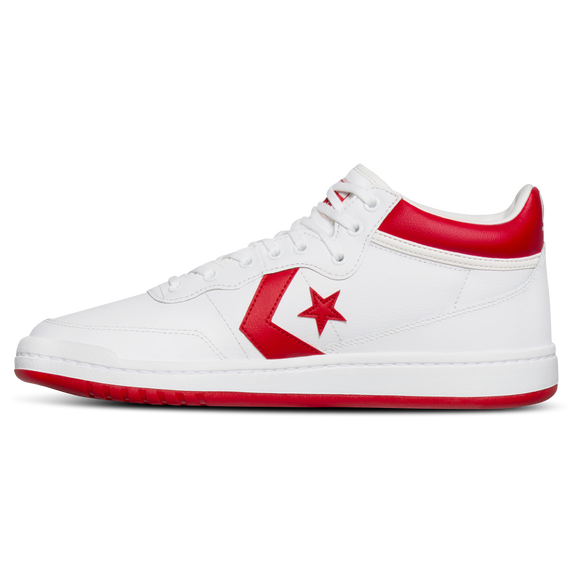 Converse Fastbreak Pro Leather Mid Sneakers - White/Red - Size 10  