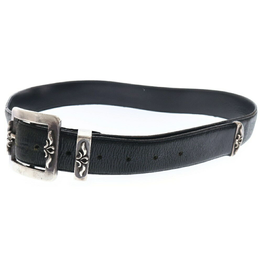 Chrome Hearts Size 38 Blt 3Pc Otj Leather Belt Black/Silver Used C Color Black