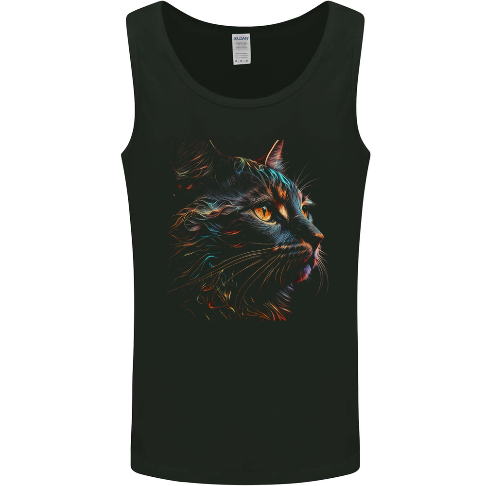 A Fantasy Cat With Cool Colours 2 Mens Vest Tank Top