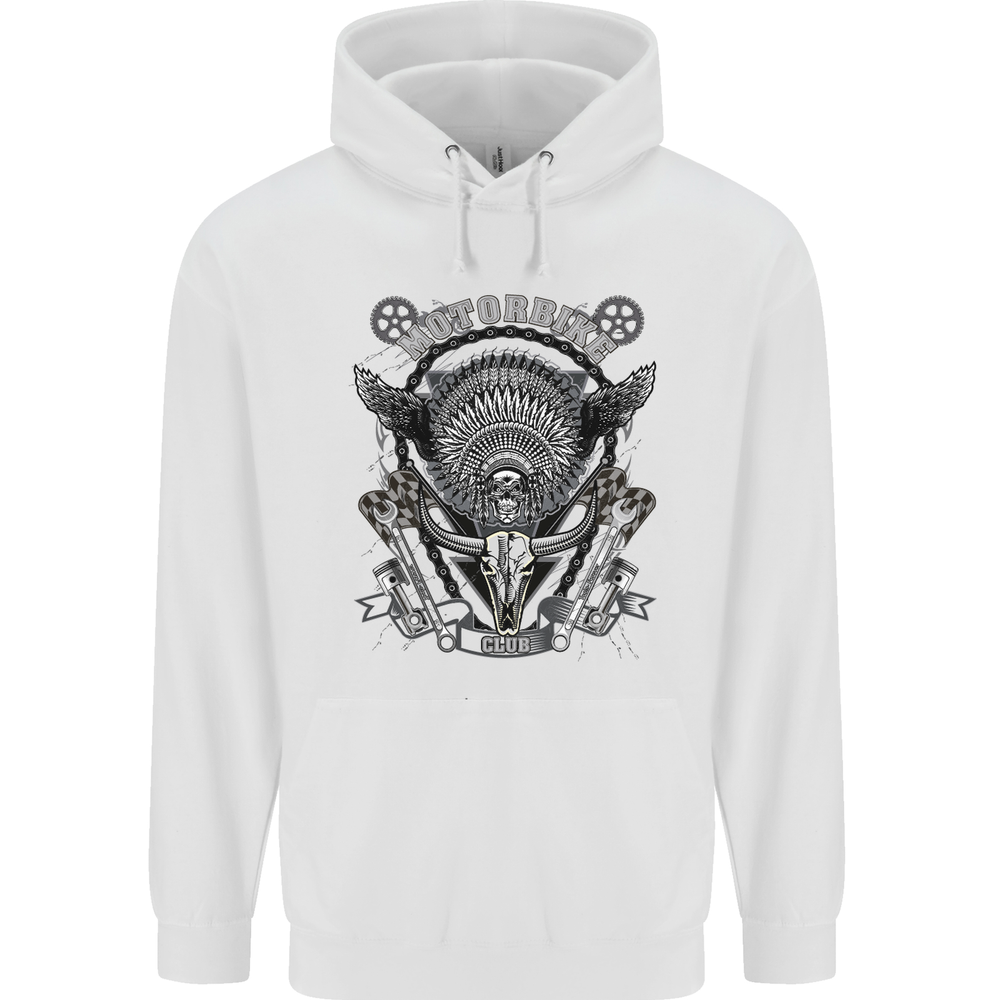 Motorbike Club Motorcycle Biker Mens 80% Cotton Hoodie