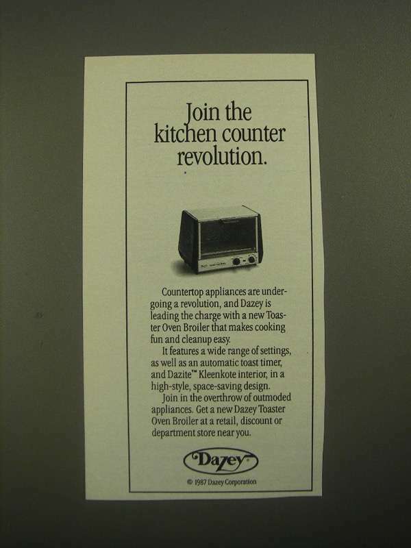 1987 Dazey Toaster Oven Broiler Ad – Vintage Kitchen Counter Revolution  