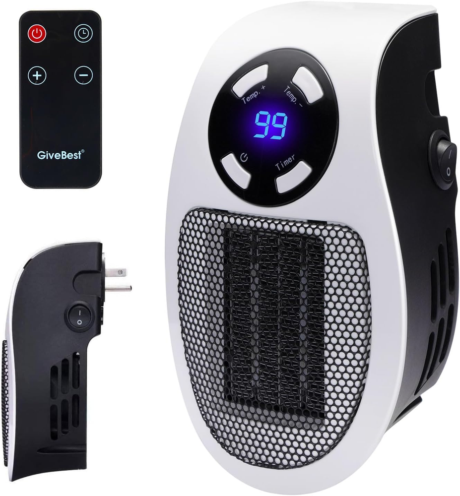 Wall Space Heater 450W Remote Portable Electric Heater with Programmable Adjusta