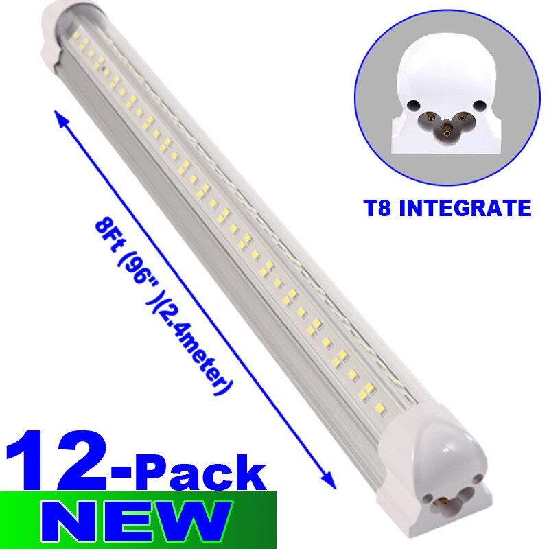 12/PACK 8 Foot LED Shop Lights 144W Fixture 8ft LED Tube Light 8' Garage Light