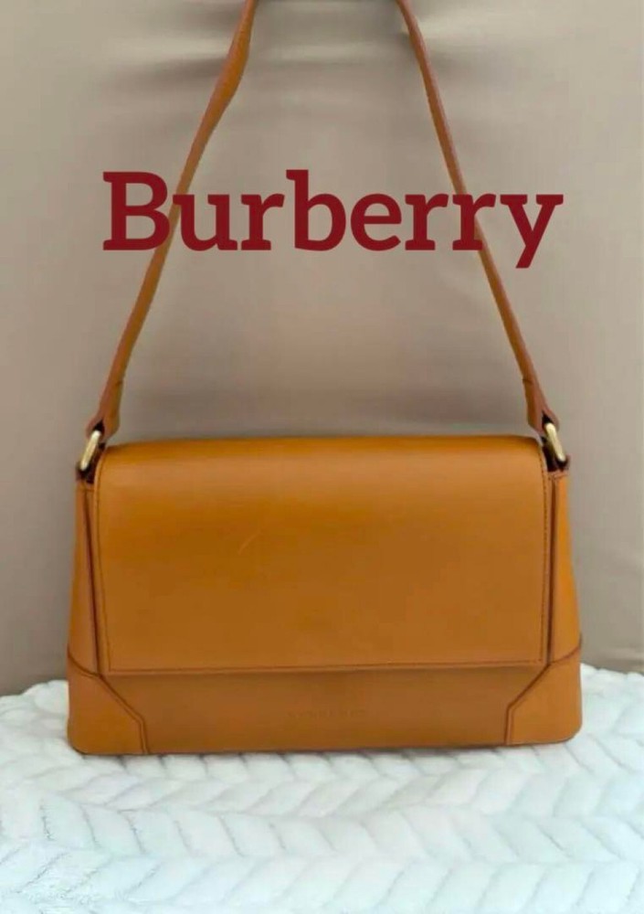 Burberry Shoulder Bag Nova Check Leather Camel Authentic F10241642