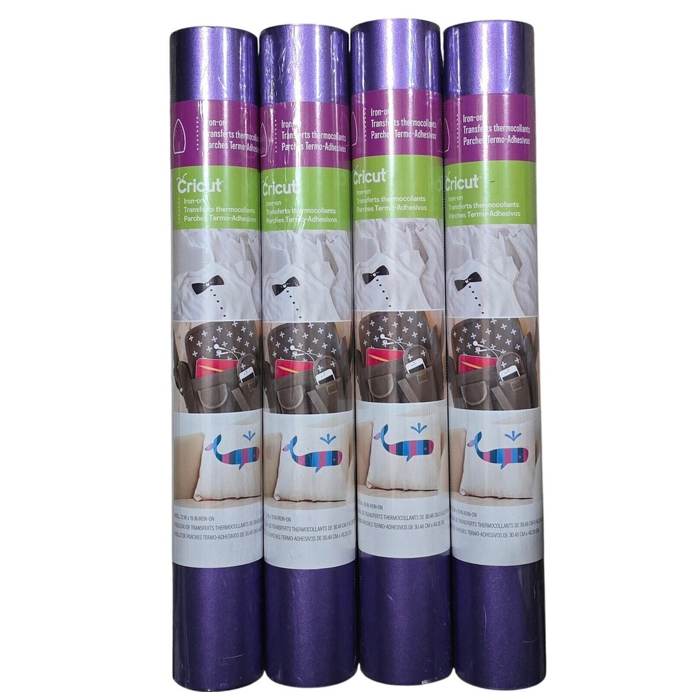 4 Cricut Iron On Vinyl Metallic Purple NWT