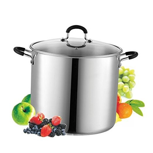 Stockpot Sauce Pot Induction Pot With Lid 12 Quarts Silver Stockpots
