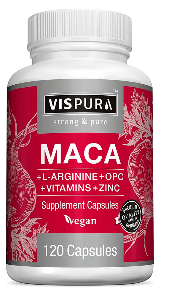 Maca Root Capsules 5000 mg 120 vegan Pills Peruvian Maca Extract for Men & Women