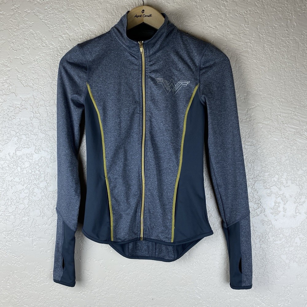 Her Universe S Wonder Woman Athletic Jacket Full Zip Running Gray Gold Cosplay