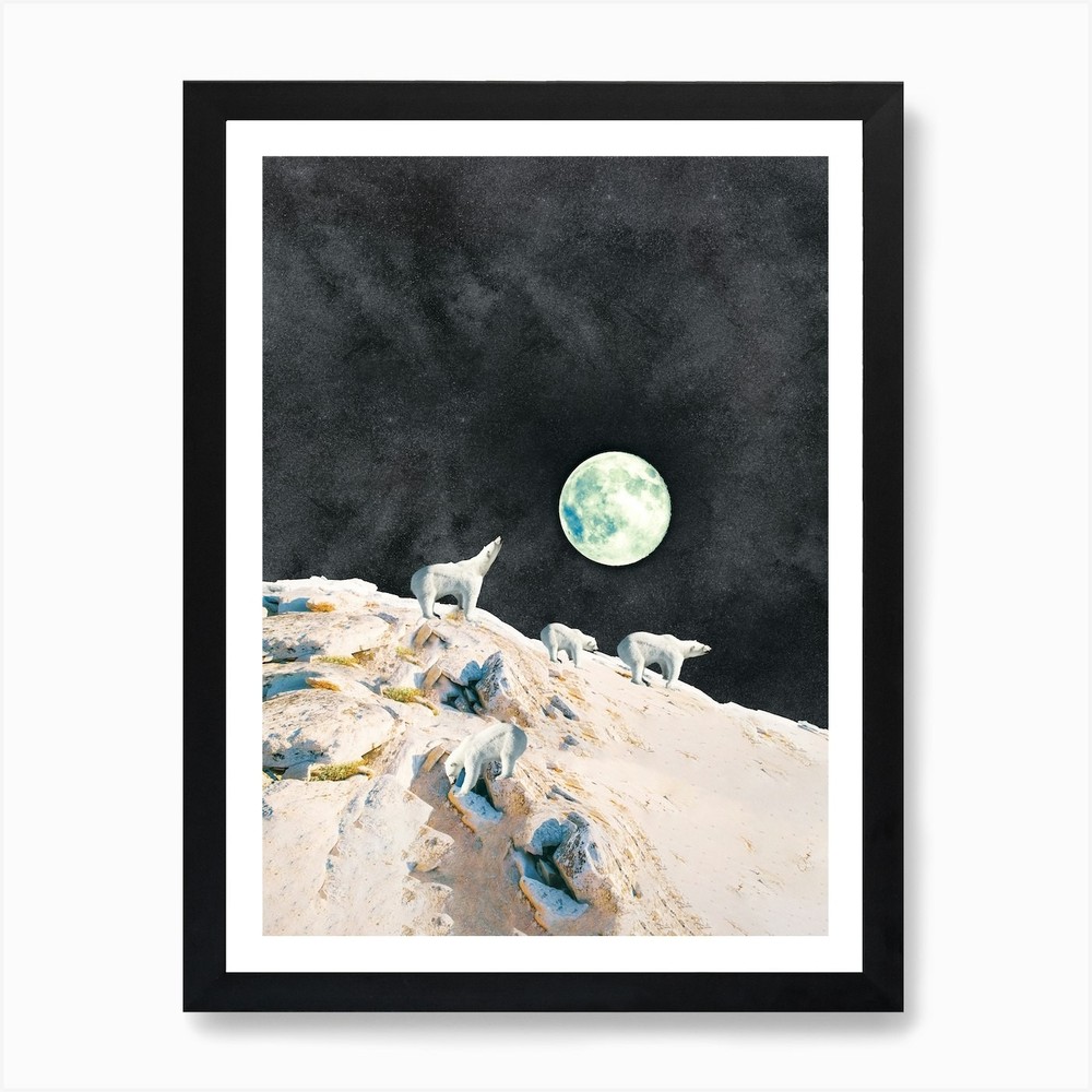 Polar Bears Framed Wall Art Canvas Print Poster Picture