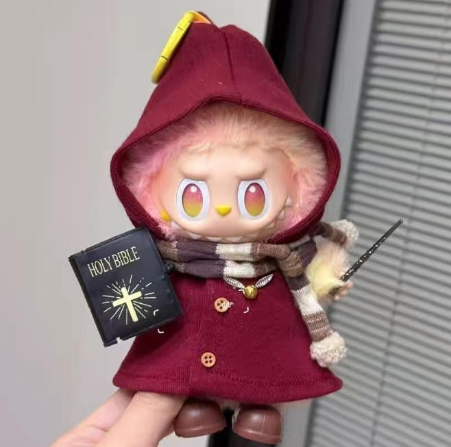 (No Dolls) Red Set For POP MART LABUBU The Monsters Plush Doll Replacing Clothes