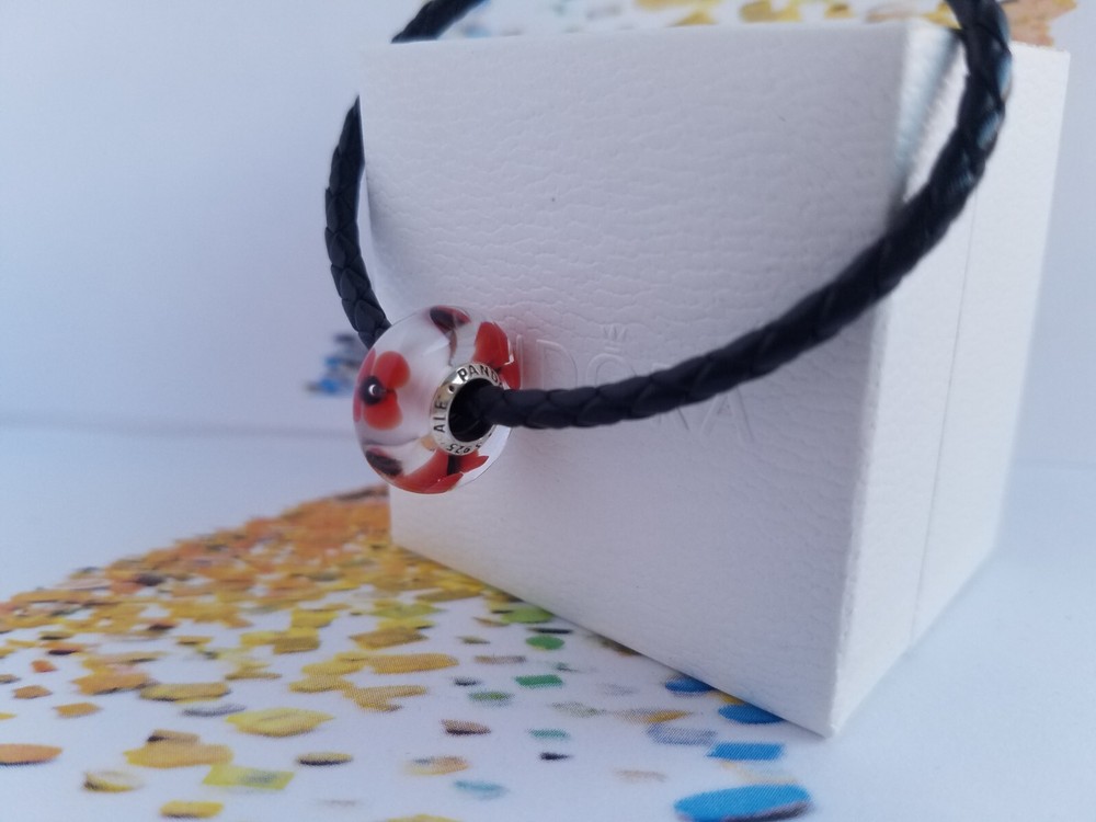 New Pandora Authentic Wild Flower Murano Charm