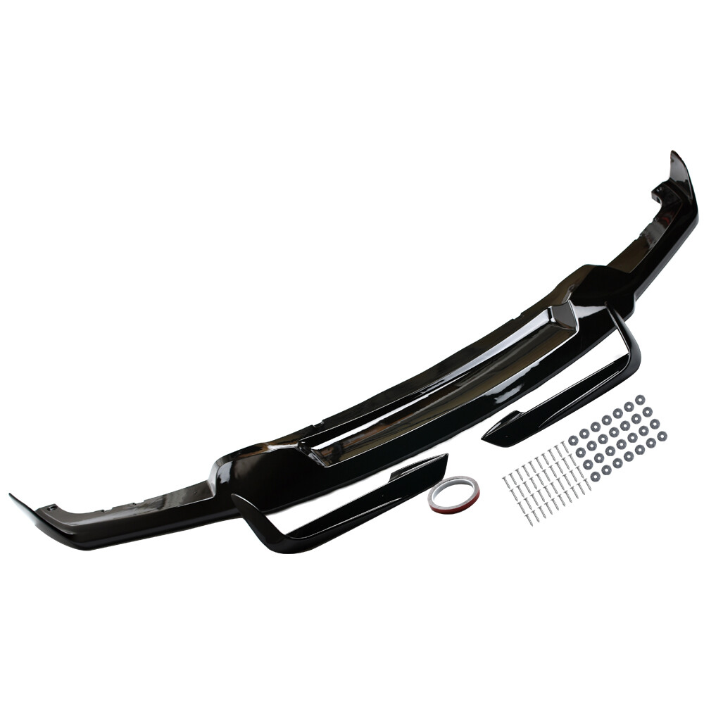 For 2012-2018 BMW F30 F31 M-Sport Glossy Black One-piece Front Lip+ Bumper Fang