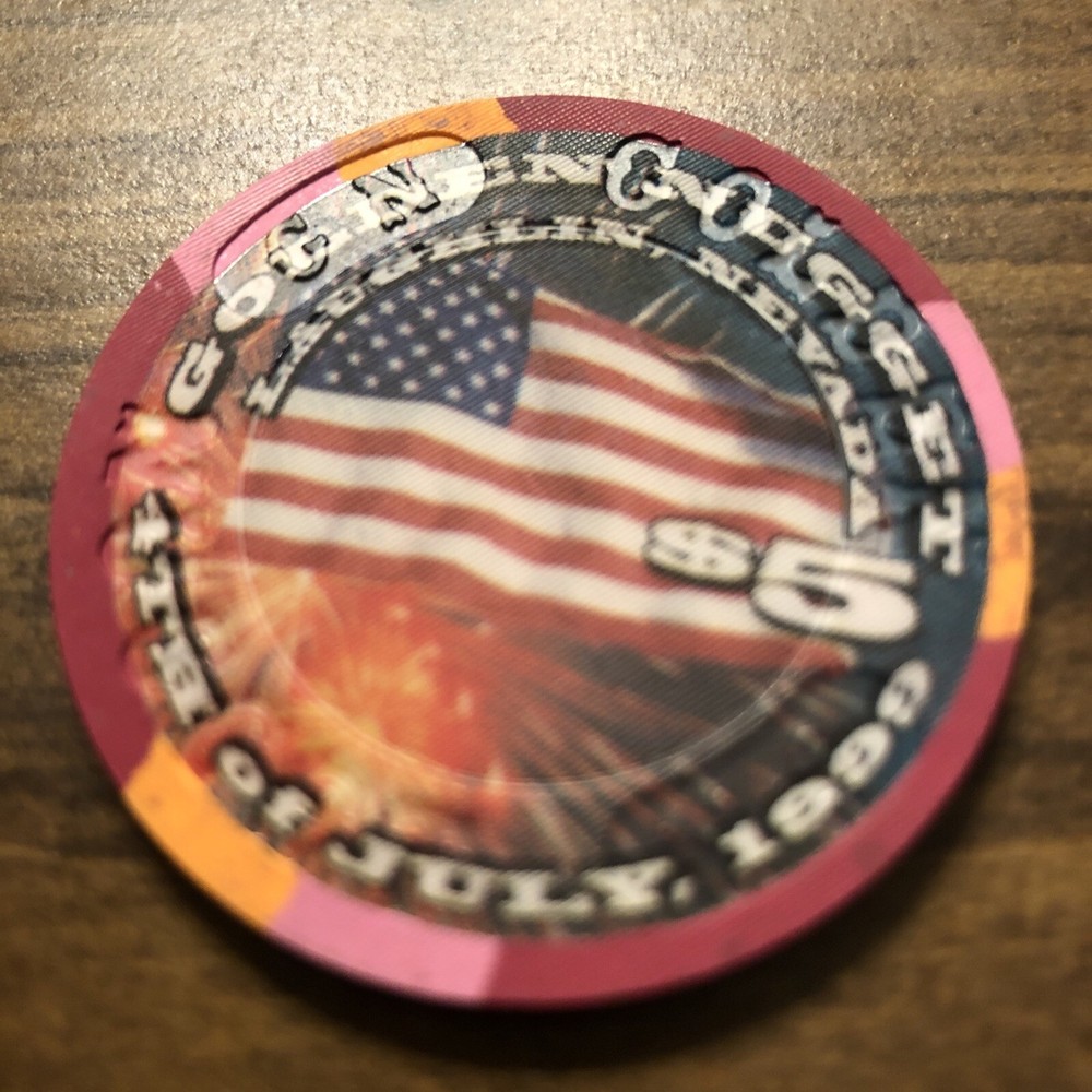 $5 golden nugget july 4th 1999 obsolete laughlin  casino chip