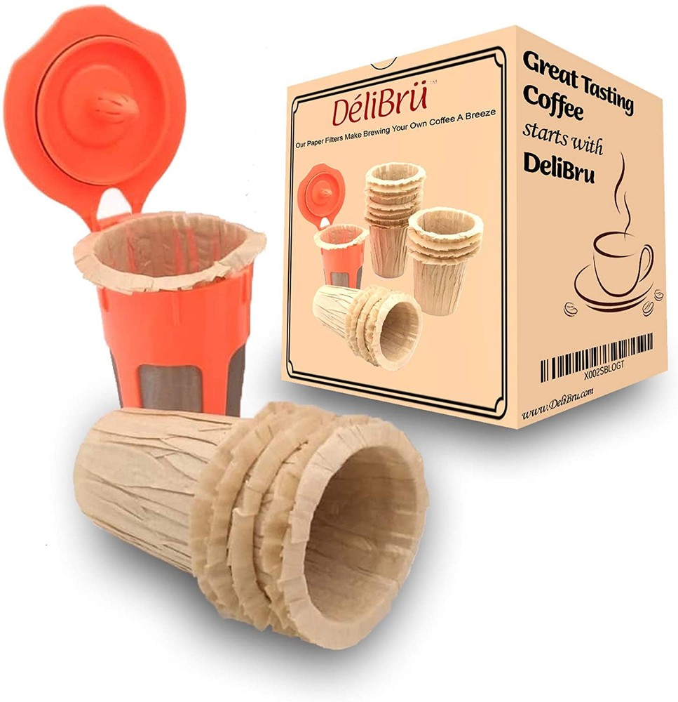 Unbleached Compostable Paper Filters for Reusable Carafe Fits All Coffee Makers