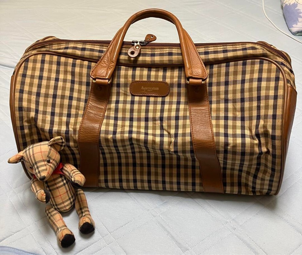 Burberry Brown Boston Bag USED Very Good Vintage From Japan Rare Item