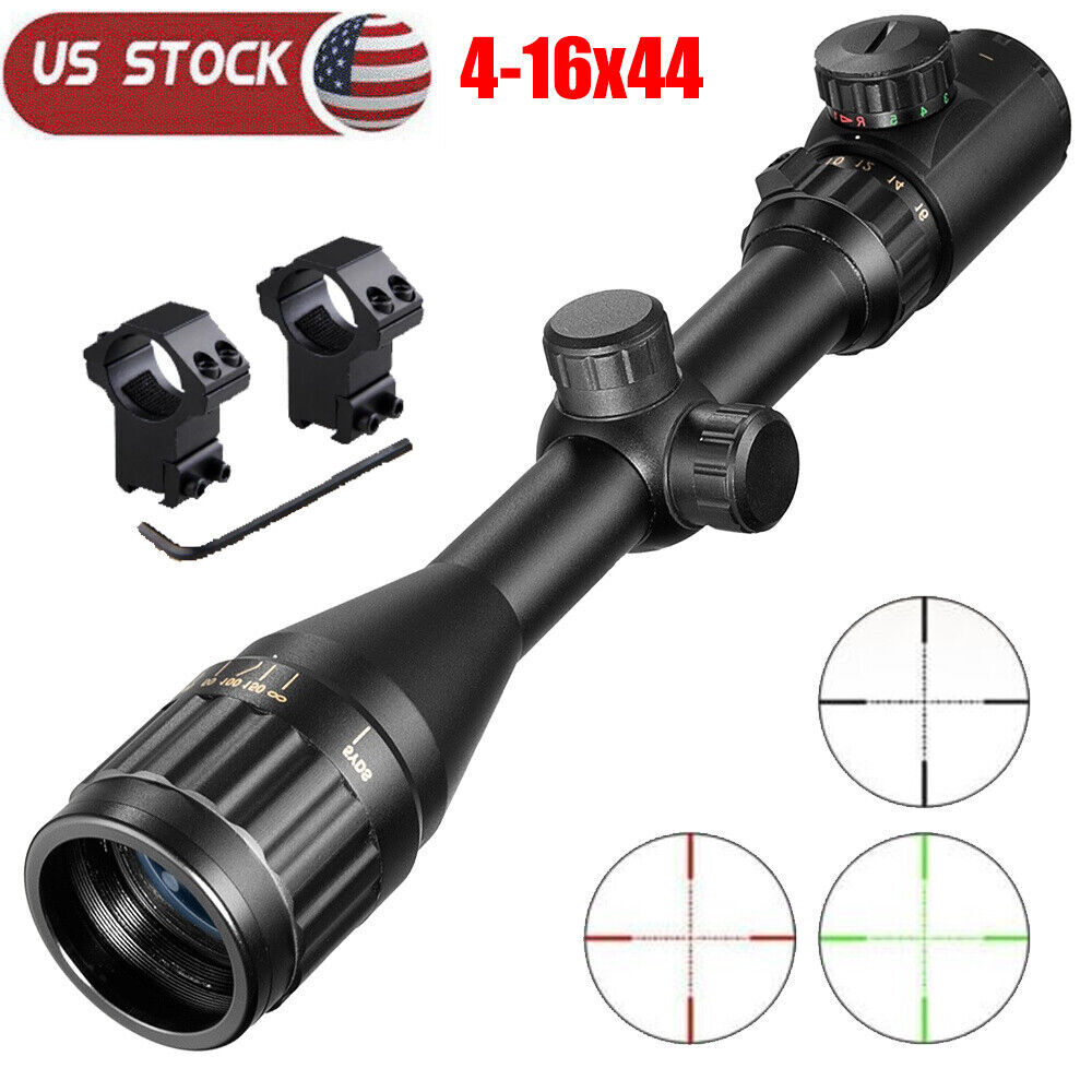 4-16x44 Hunting Rifle Scope Red/Green Dual illuminated Optics Scope w/ Mount US