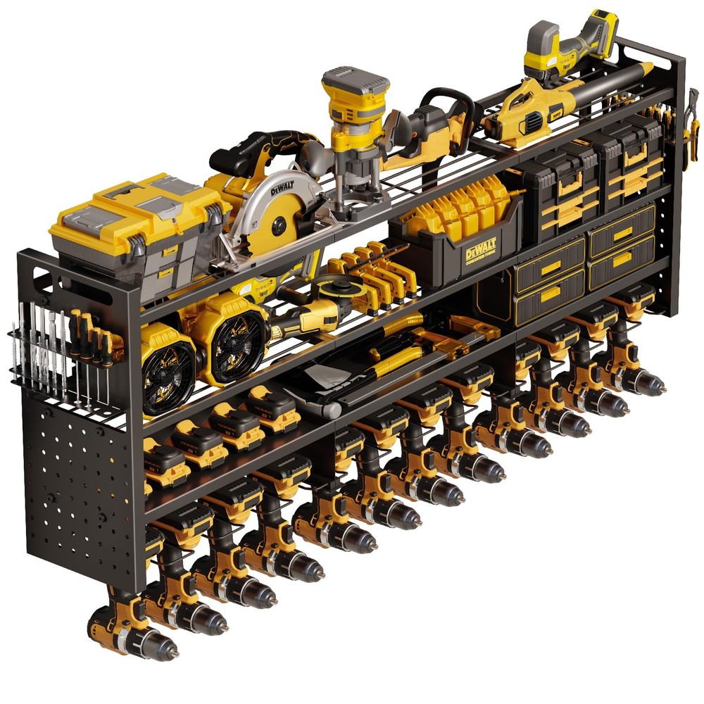 49-Inch Heavy-Duty Power Tool Organizer Wall Rack | 620lb Capacity Garage Storage System