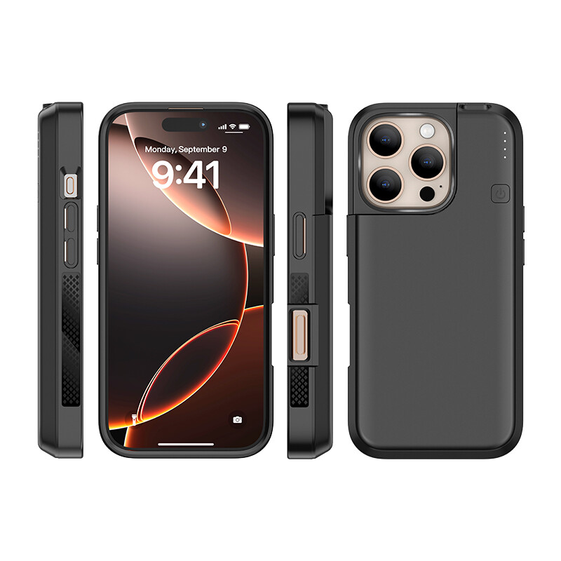iPhone 16 - 16 Pro - Max External Battery Charger Case Power Bank Charging Cover