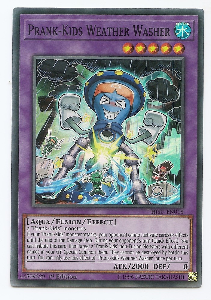 Prank-Kids Weather Washer HISU-EN018 Super Rare Yu-Gi-Oh Card 1st Edition New