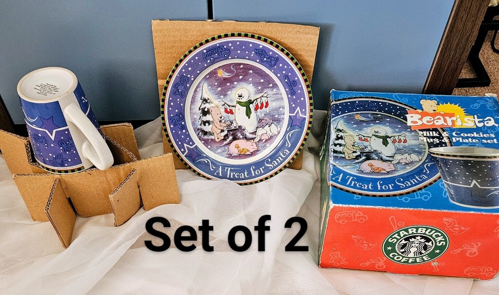 Starbucks Barista Christmas Holiday Plate and Mug Set  