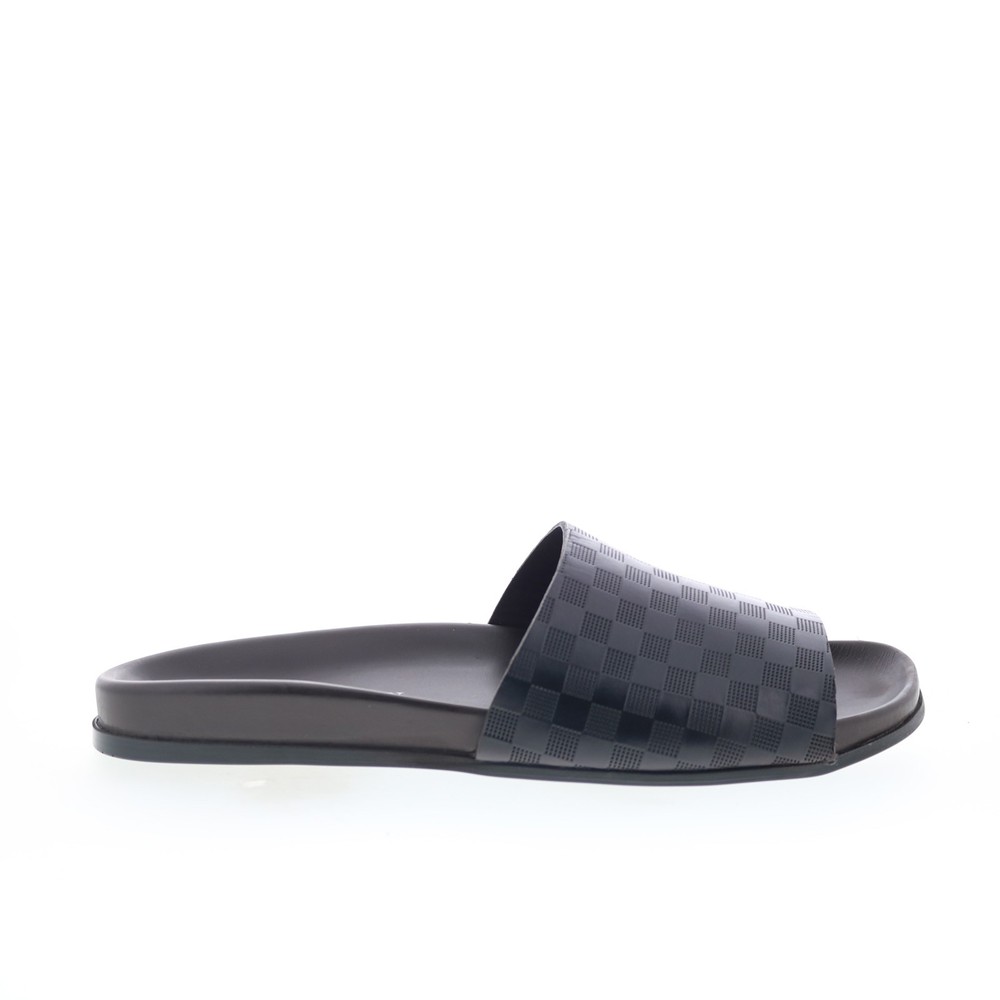 Mezlan Mez257 Mens Black Leather Slip On Slides Sandals Shoes 9