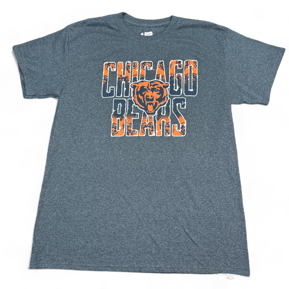 NWOT Official Chicago Bears Team Apparel T Shirt Adult Size Large Gray NFL