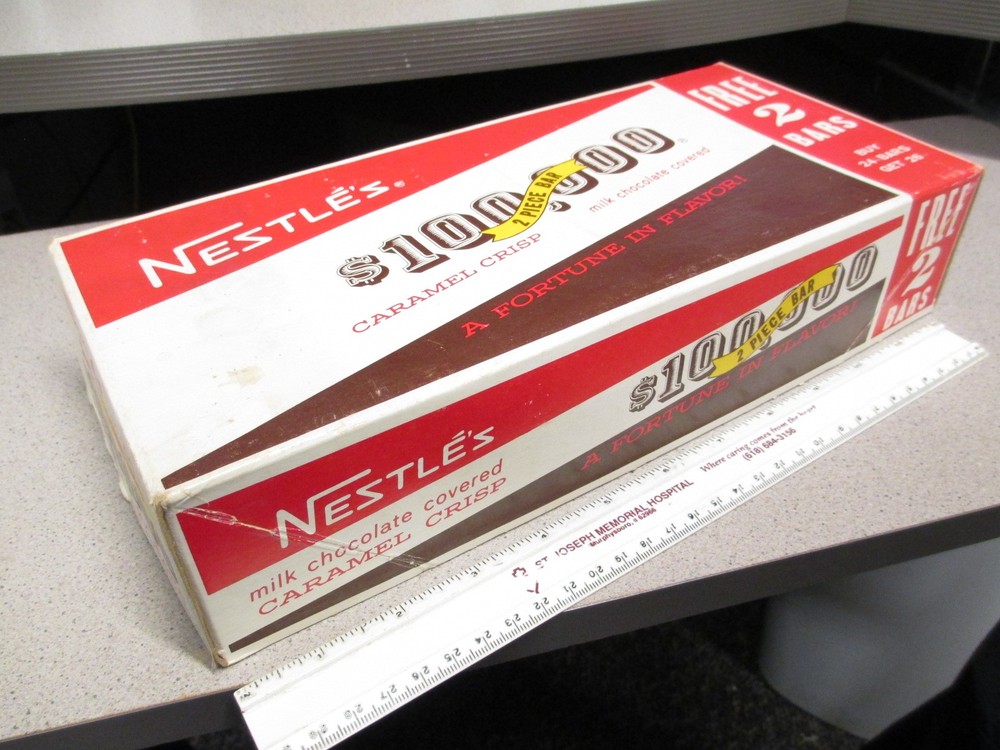 1970s Nestle $100K Caramel Crisp Chocolate Bar Store Display