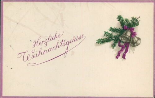 Ansichtskarte Weihnachten 1920 kleiner Tannenzweig Glocke  (9868)