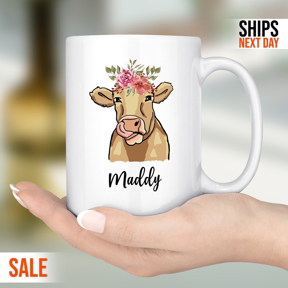 Custom Cow Mug Custom Cow Name Mug Gift For Her Gift Mug For Her Cow Mug Cow Mug