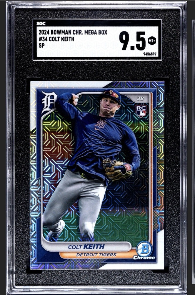 Colt Keith 2024 Bowman Chrome MEGA RC Image Variation SSP MOJO Refractor Tigers