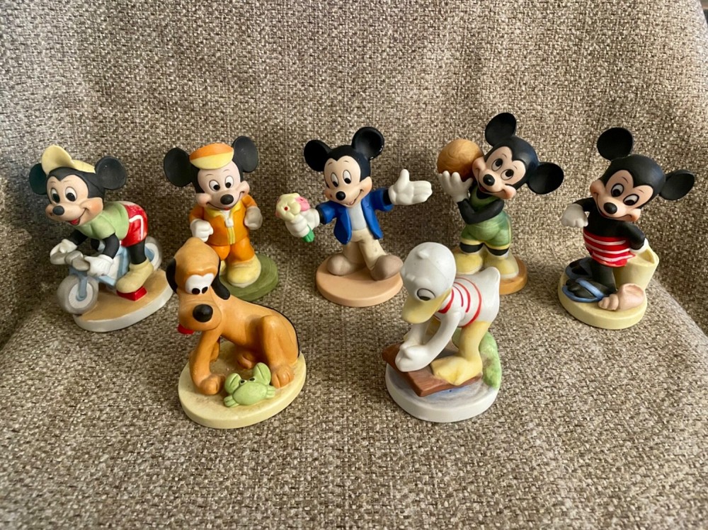 Vintage Disney Gift-Ware/ Sri Lanka Porcelain Figurines Lot of 7 *READ*