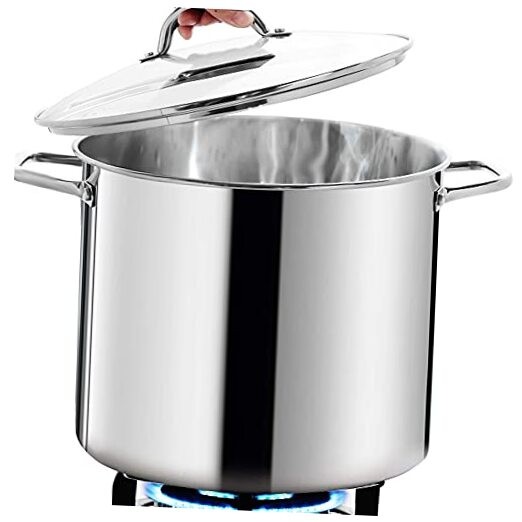 Commercial Grade 20QT LARGE - 5.7LBS HEAVY Mirror Polished Stainless Steel