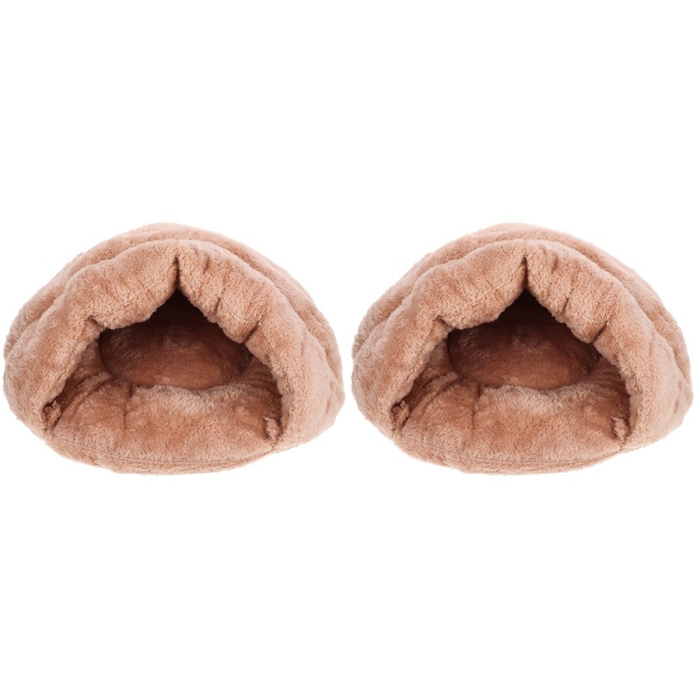 2-Piece Portable Cat & Dog Bed Cozy Pet Nest for Small Pets  