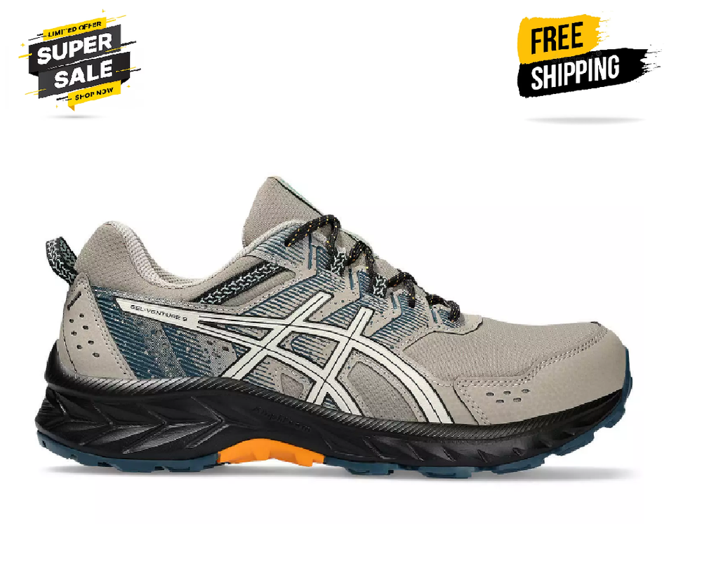 [FASH SALE] ASICS Men's GEL-VENTURE 9 Running Shoes(Width: D) - Beige / Black-image