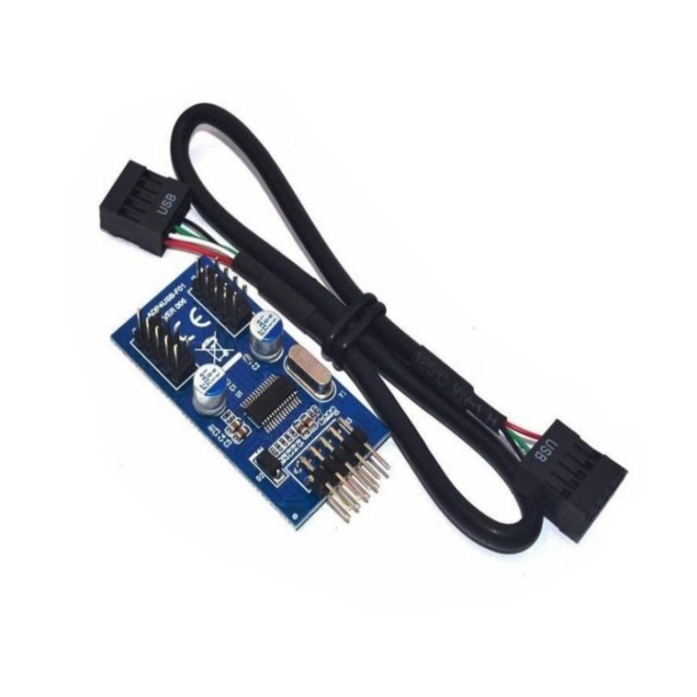 Internal USB 2.0 Splitter 1M to 2F Motherboard Pin Adapter