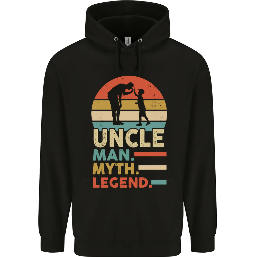 Uncle Man Myth Legend Funny Fathers Day Mens 80% Cotton Hoodie